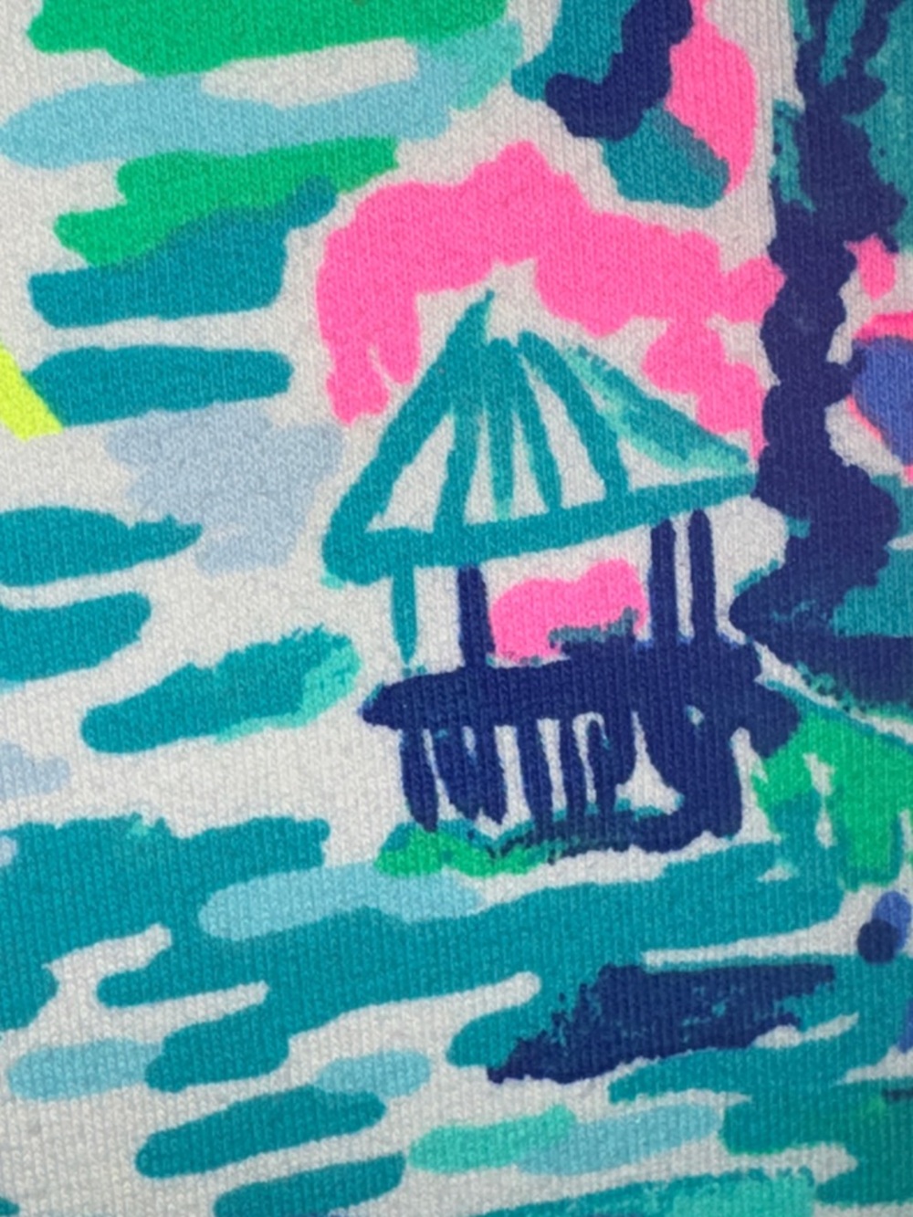 Lilly Pulitzer XL Tropical Shift Dress Gold Trim V-Neck - Picture 9 of 12